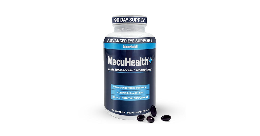 MacuHealth+ eye supplement bottle
