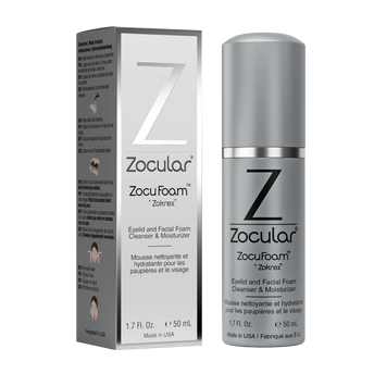 ZocuFoam eyelid cleansing foam, box and bottle