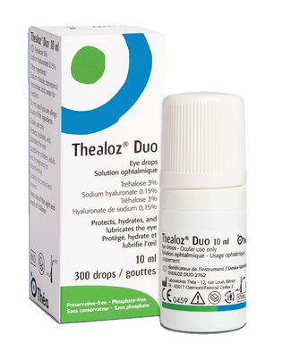 Thealoz Duo preservative-free lubricating eye drops bottle